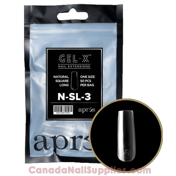 Apres Gel-X - Natural Square Long 2.0 - Tip Refill Bag - Size 2