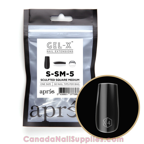 Apres GelX Tips Sculpted Square Medium, 5, 50 pcs Canada Nail